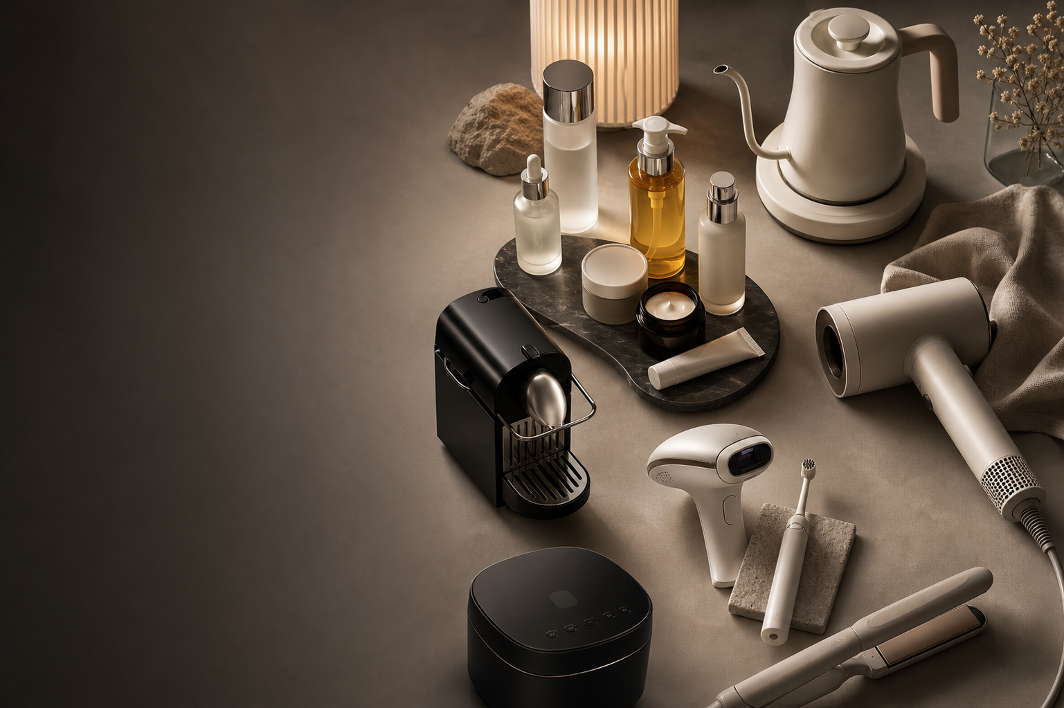 Curated beauty and home electronics